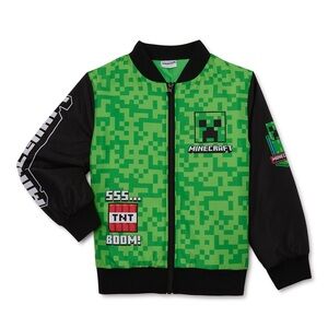 Green and Black Kids Bomber Jacket